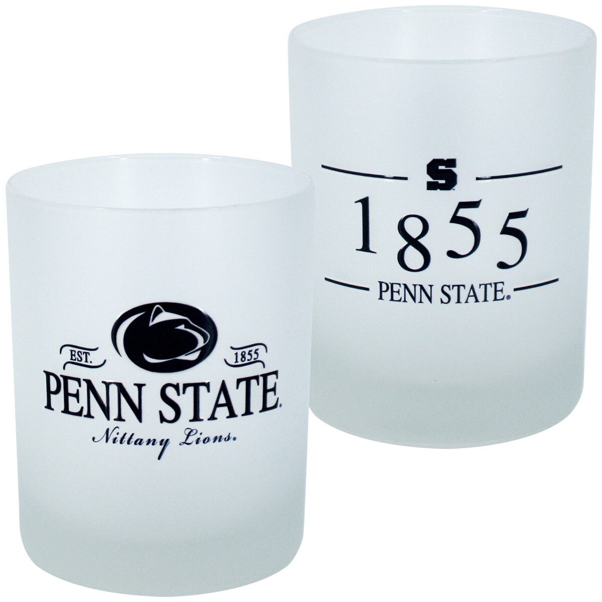frosted rocks glass Penn State Nittany Lions 1855